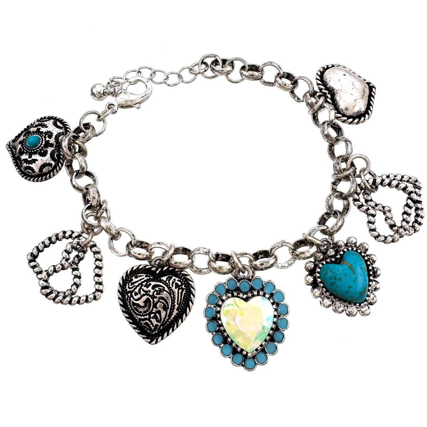 Western Lovely Heart Valentine Metal Bracelet